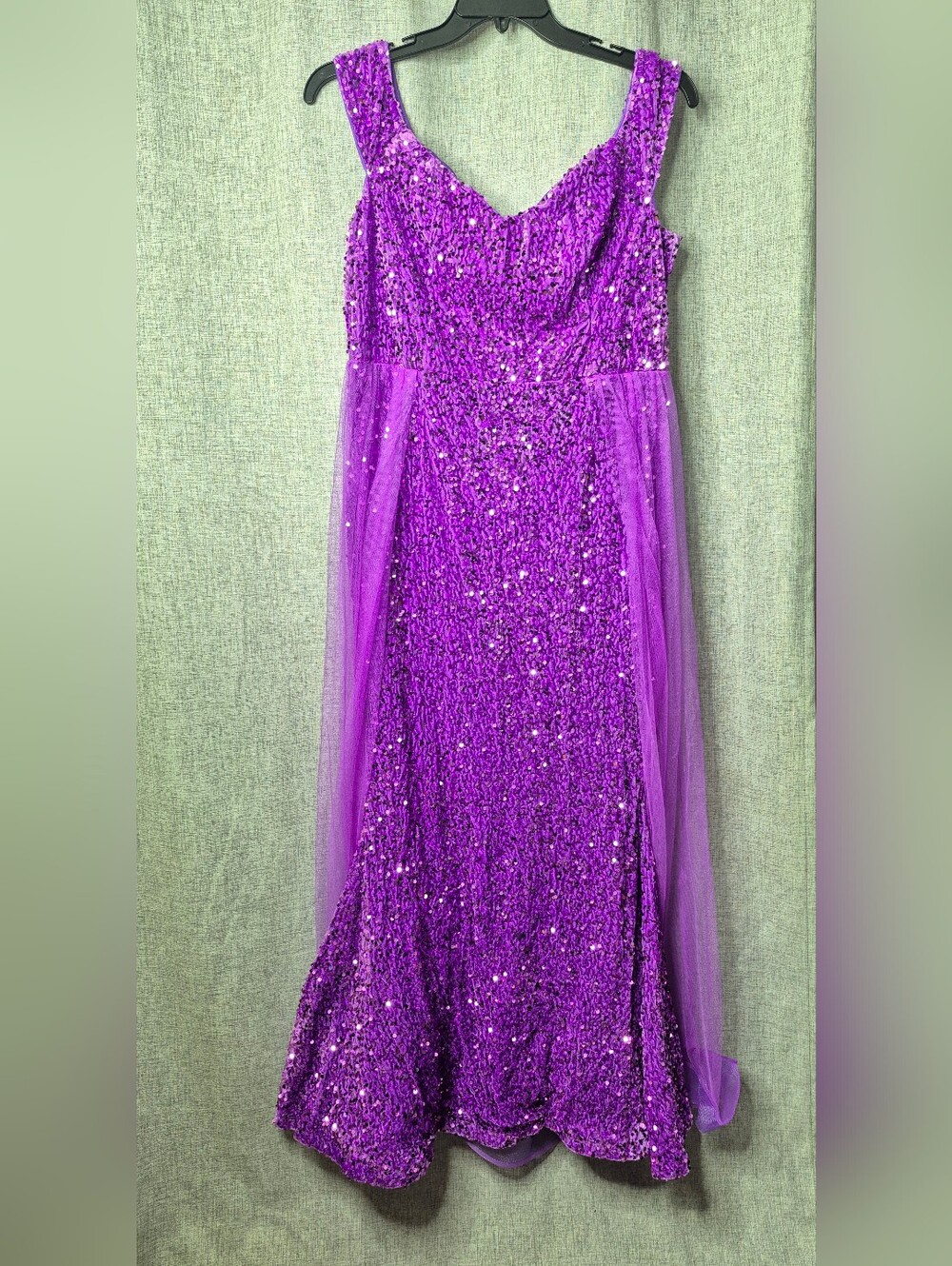 Purple Sequin Evening Gown
